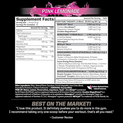Miniatura 2 de PMD Sports Pump Fuel Ultra Insanity - Polvo Premium para Antes del Entrenamiento y Bombeo Muscular, Mayor Enfoque, Resistencia y Recuperación,
