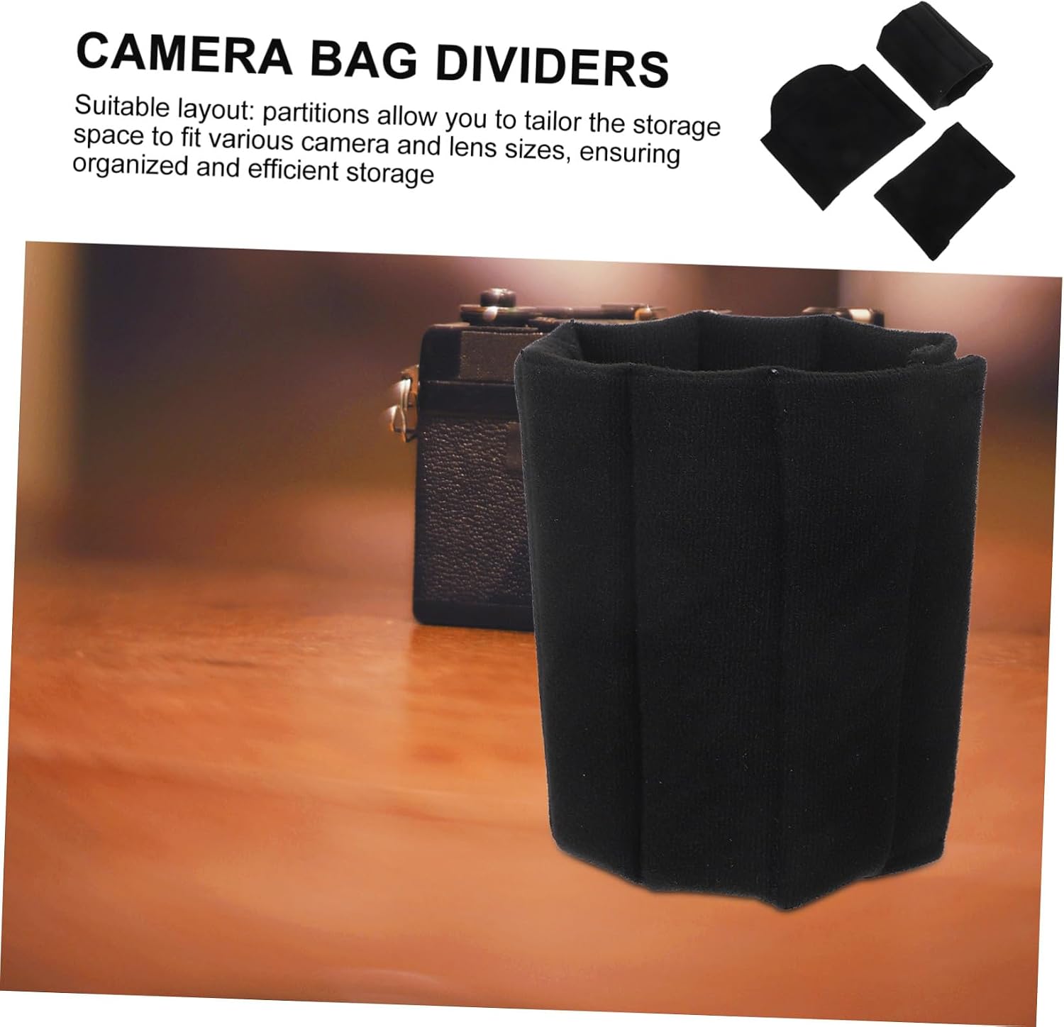 3pcs Camera Bag Insert Dividers, Shockproof Lint Padding for Lens image 5