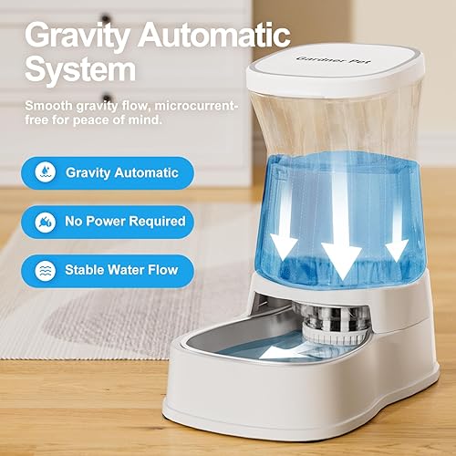 Miniatura 2 de Dispensador automático de agua por gravedad para perros, tazón de agua de acero inoxidable de 1 galón, 100% libre de BPA, para perros pequeños y