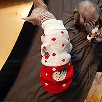 Vista 5 de CHBORCHICEN Suéteres clásicos para perros, prendas de punto de cuello alto para invierno, ropa cálida para cachorros, lindo suéter de fresa y Rojo1
