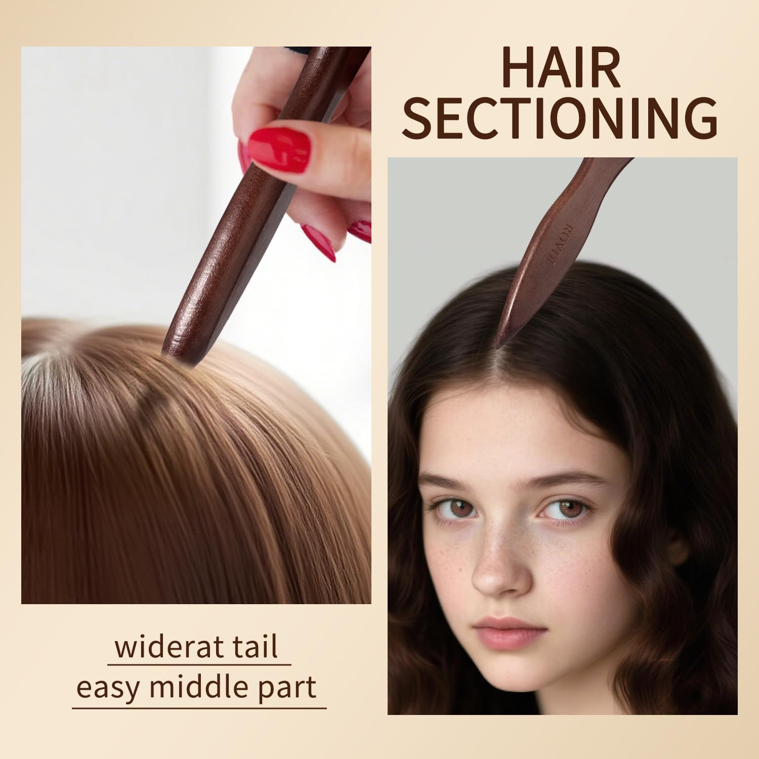 Cepillo de pelo de cerdas de jabalí, peine de estilo con mango de madera para hombres y mujeres, suave, pule y coloca el cabello plano para crear peinados elegantes sin encrespamiento, perfecto para