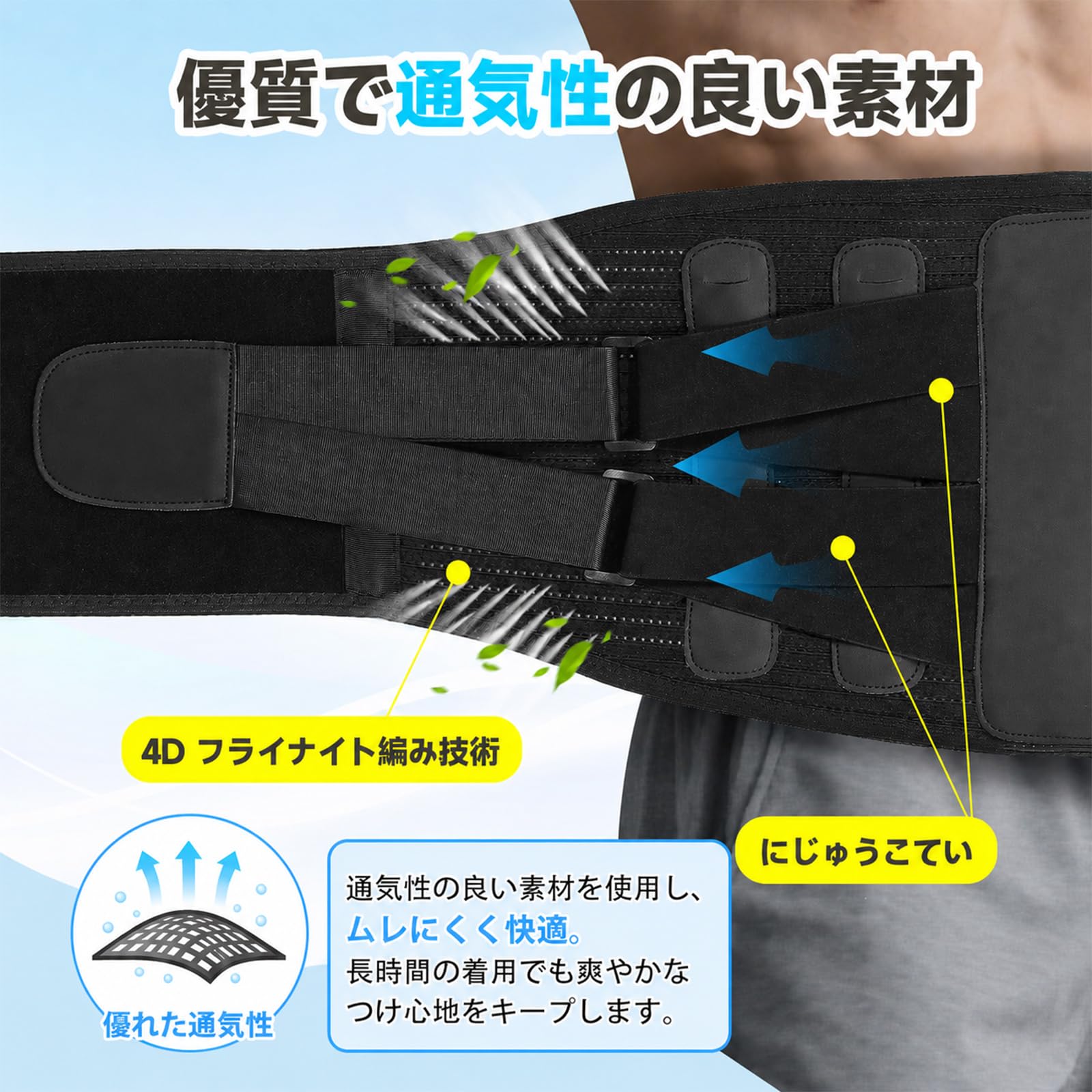 Amazon | 悠介楽 腰痛ベルト コルセット【人体工学設計】腰サポーター