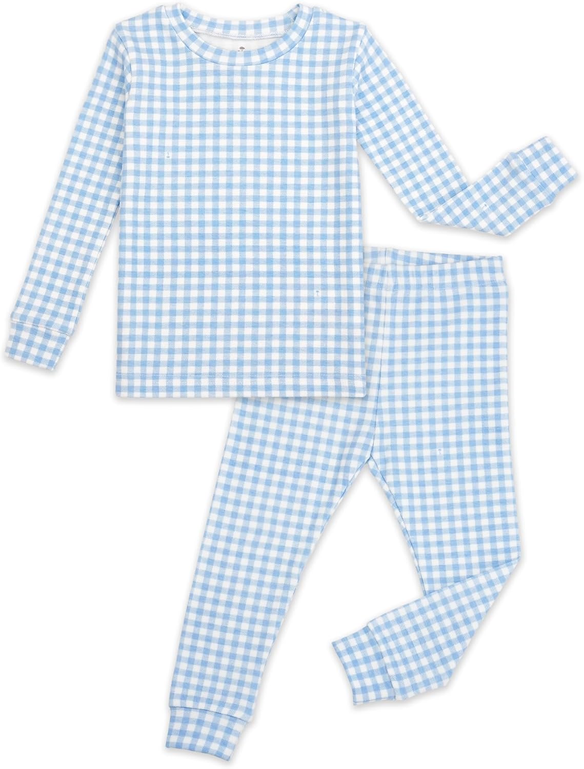 moimoln Baby Toddler Pajama Set Snug-Fit Cotton Modal Sleepwear, Leopard, Check & Solid Mix (6M-8Y, 1/2 Pack)