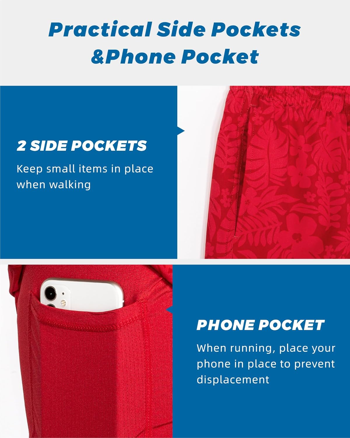 SURF CUZ Mens Swim Trunks with Compression Liner Swim Shorts 7" Swimming Trunks Stretch 7 Inch Swim Suits Quick Dry - Image 4