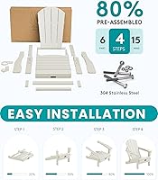 Vista 356 de SERWALL - Silla plegable Adirondack para patio, jardín, exterior, resistente a la intemperie, sillas para hoguera, color naranja