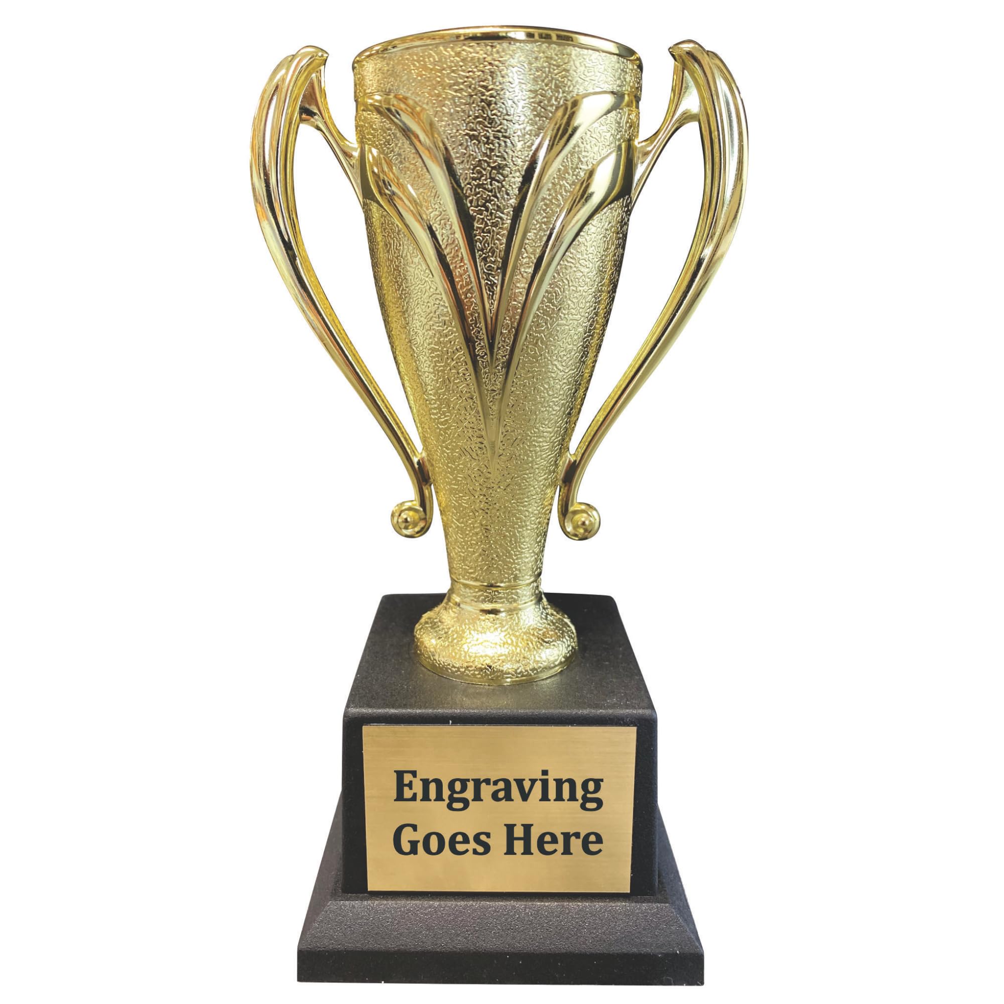 Victory Gold Cup Trophy with Custom Engraving – Personalized Award for Sports, Achievement & Recognition – Deluxe Black Base – Trophy Outlet