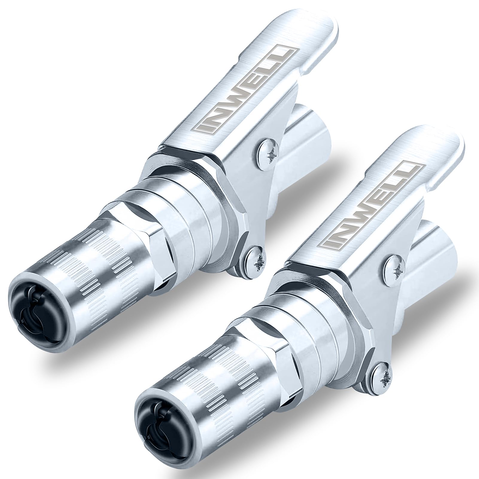 Inwell Locking Grease Gun Coupler (2 PC),Duty Quick Release Grease Couplers,18mm Head,Upgrade to 14000 PSI,Compatible with All Grease Guns 1/8" NPT Zerk Fittings