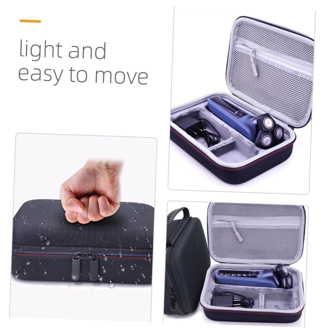 Custodia da Viaggio per Rasoio in Eva Nera, Organizer | Sottile e Resistente All’usura, Formato Compatto per Riporre Accessori, Pratica per Spostamenti