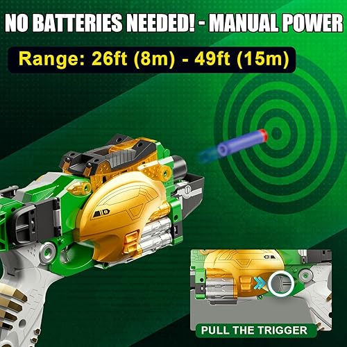 Miniatura 3 de Pistola de juguete de dinosaurio de aleación transformadora - Juguete de morphing 2 en 1 (pistola a dinosaurio), pistola de juguete de bala suave