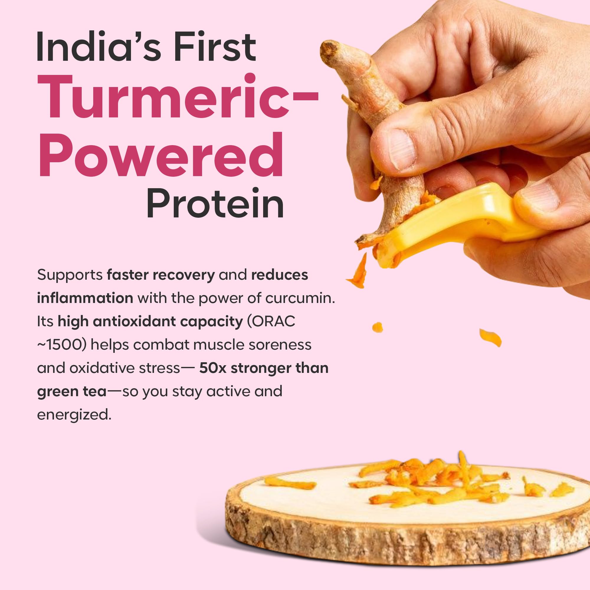 Foodstrong Whey Protein Powder (Concentrate + Isolate), 100% Hormone Free Grass-Fed Whey, 26G Protein & 6.6G BCAA, Strawberry, With Turmeric & Digestive Enzymes, (15 Sachets), 525G 1