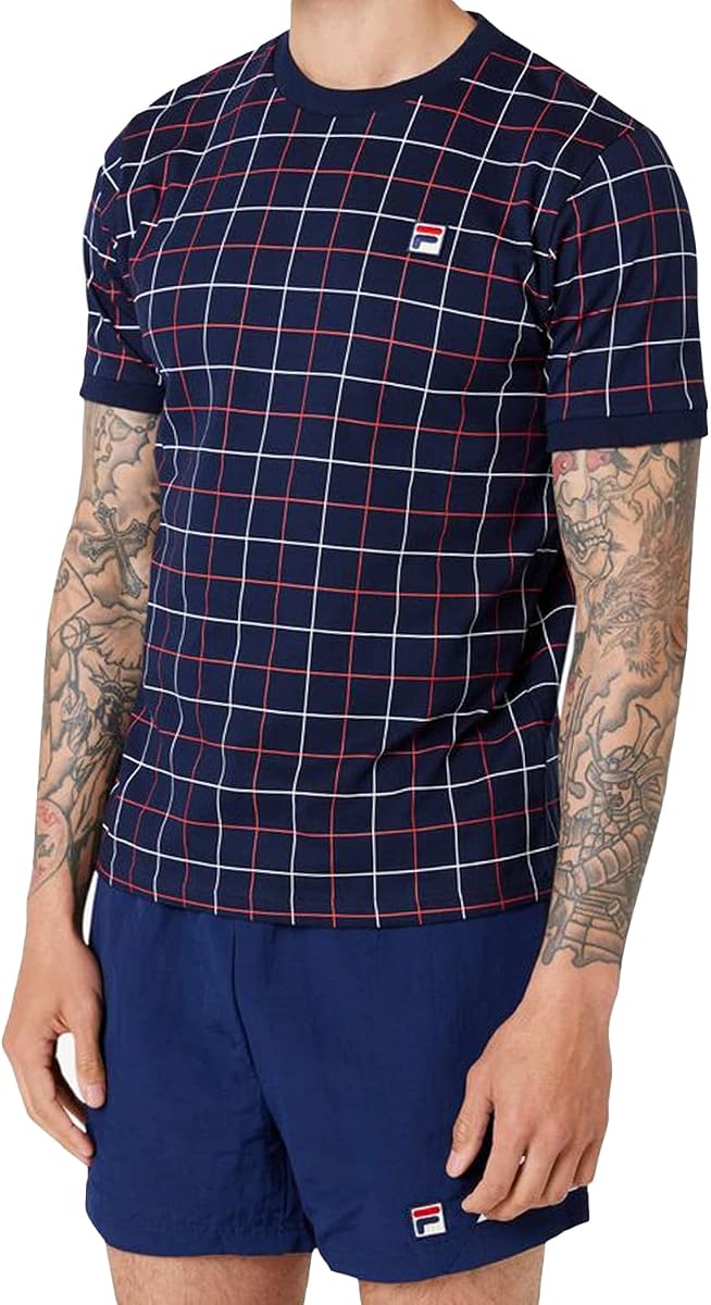 Camiseta Casbian Crew para hombre, FNVY/FRED/WHT, pequeña
