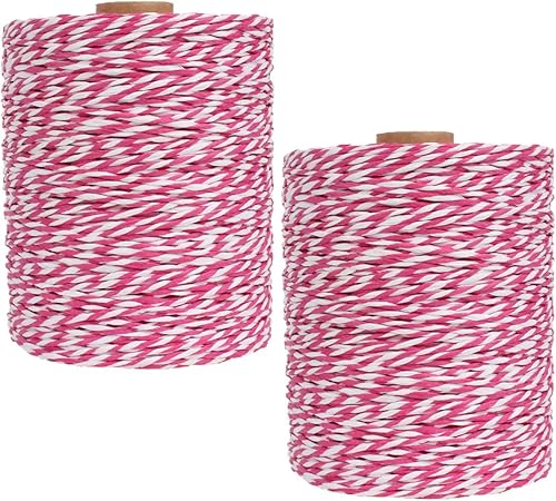 Paquete de 2 cuerdas de rafia de algodón natural, rayón, hilo de rafia, para verano, sombrero de paja, bolsa de playa, bolsa de tejer a mano,