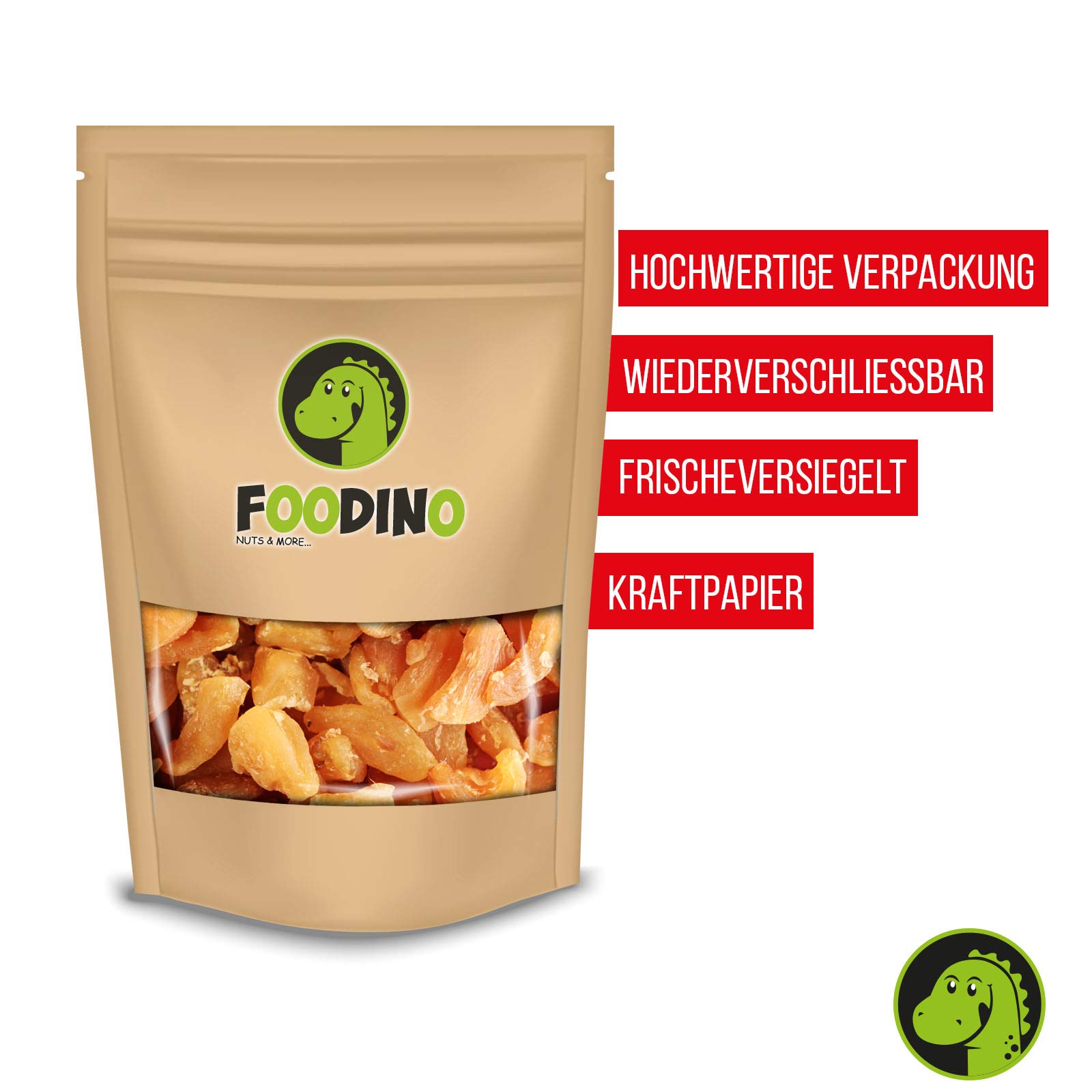 FOODINO Ingwerstücke 500g 2,5kg naturbelassen ungesalzen wiederverschließbar