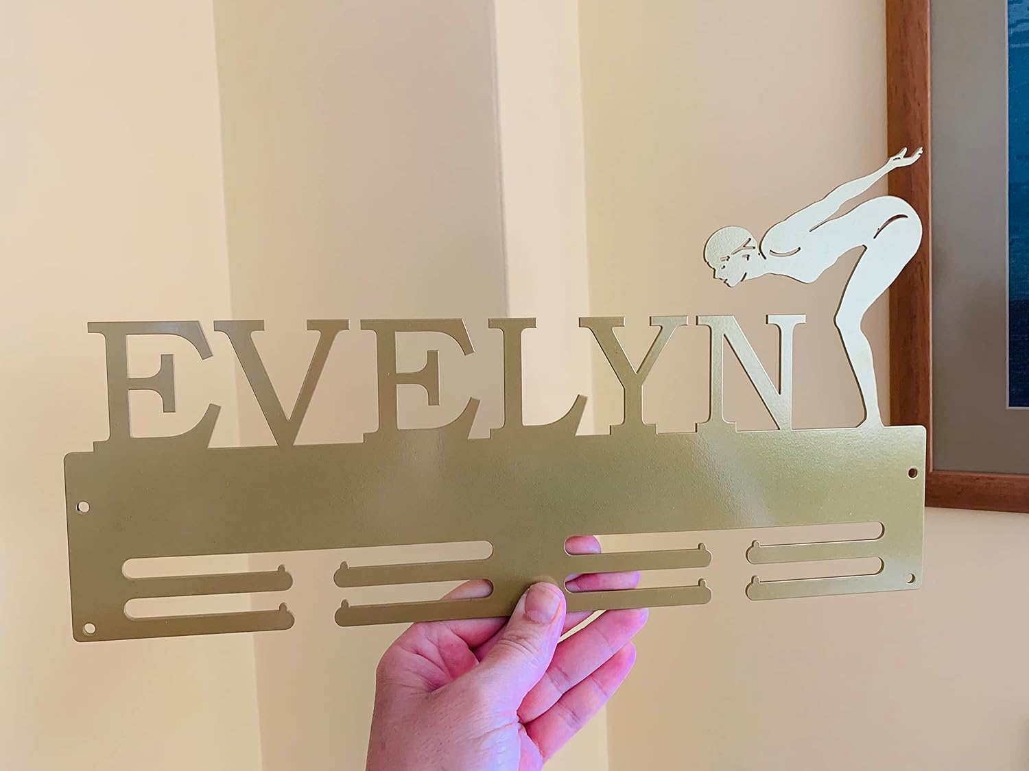 Personalized Medal Holder with Custom Name and Sports Figure of Your Choice image 5