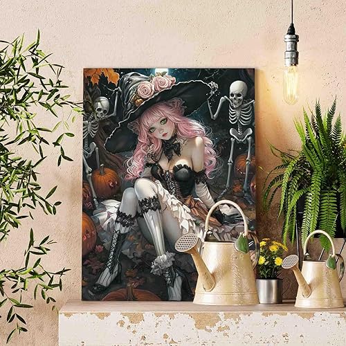 Miniatura 7 de Tucocoo Pintura por números para principiantes, esqueleto familiar, pintura por números sobre lienzo, fácil de pintar, obra de arte del día de los