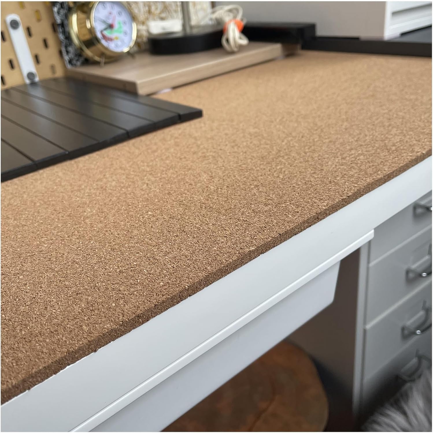 Cork Roll, Cork Board Rolls, Cork Mat Roll, Drawer Liner, Easy to Cut, 1/3" 1/4" Thick, for Office Home DIY Supplies, Brown (Color : Thick 8mm, Size : 0.8mx1.5m(2.6ftx4.9ft))