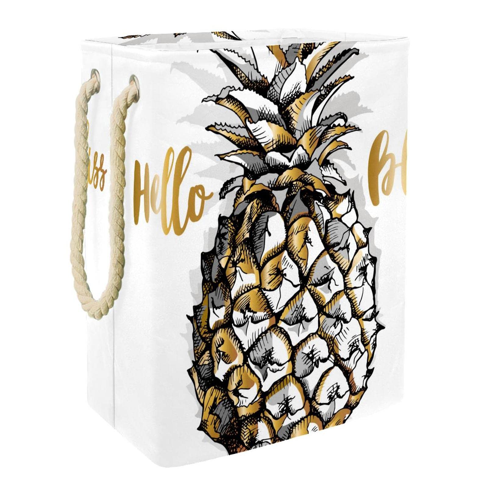 Panier à linge personnalisé Ananas Comosus grand format pour chambre et salle de bain