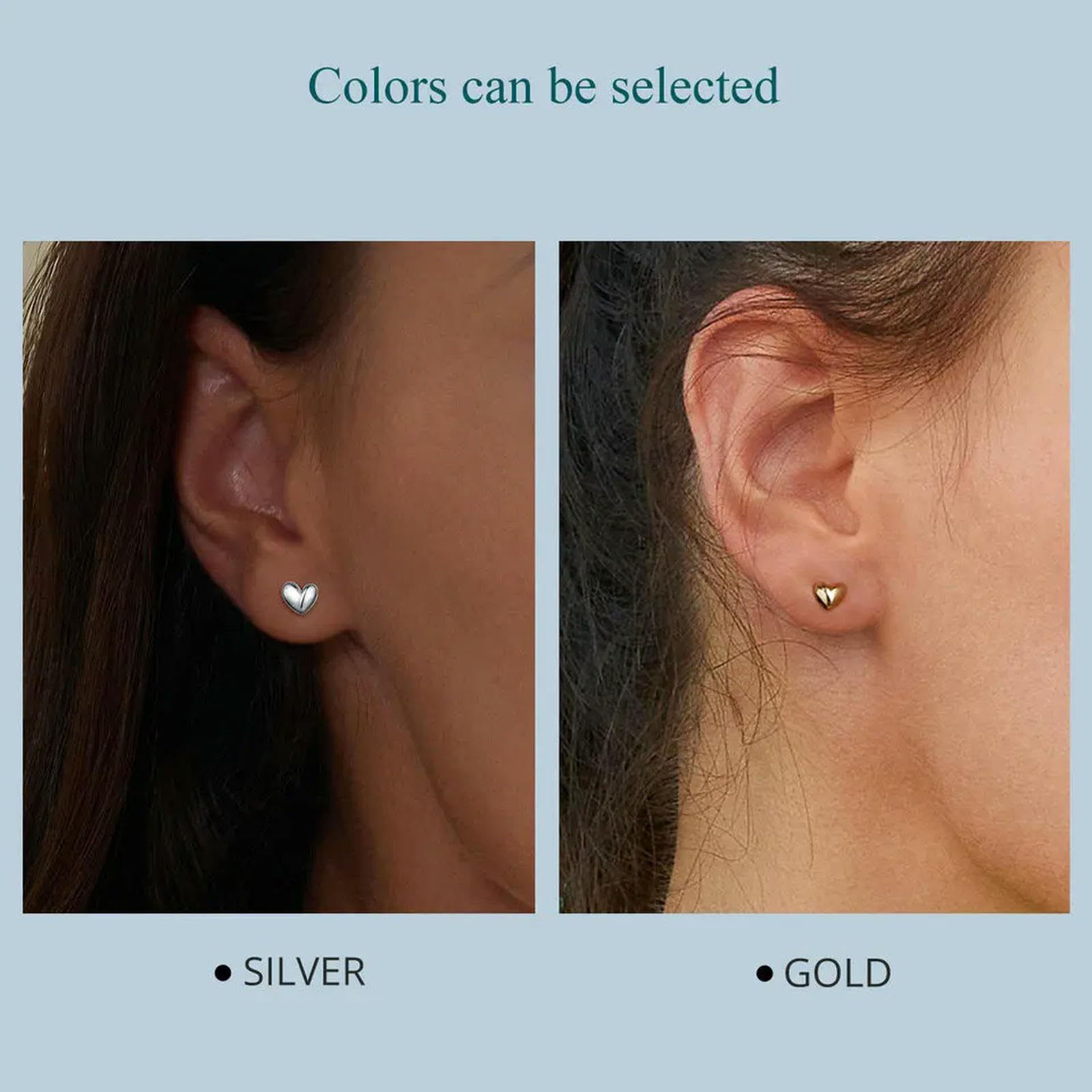 WZGWDC 925 Sterling Silber Herz Ohrstecker Ohrringe für Frauen süßer feiner Schmuck Geschenk