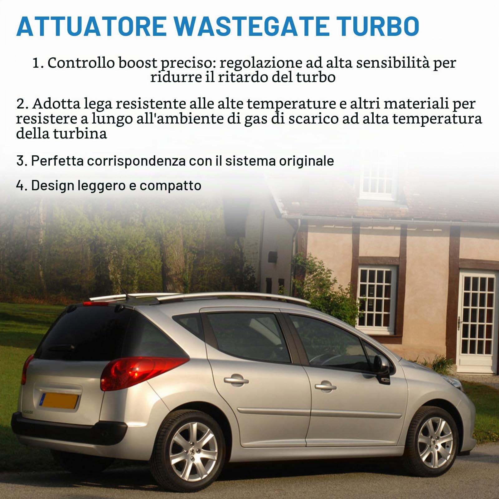 Wastegate Turbo Turbocompressore Wastegate Turbo Boost Regolatore di Ricambio per Berlingo C2 C3 C4 C5 Xsara C-Max Focus Mk2 Mk6 206 207 307 407 Partner C30 S40 S80 Numero di Parte 1231096