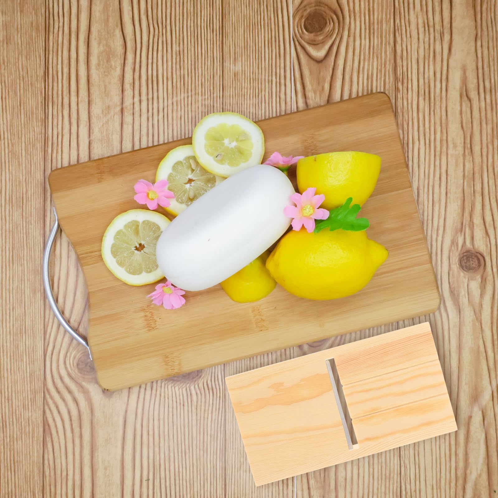 Affettatrice per Formaggio in Acciaio Inox e Legno Beige, Facile da Usare e Pulire, per Burro e Sapone in Uso Domestico e Professionale