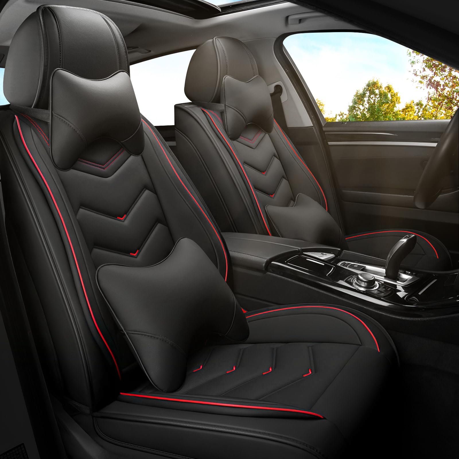 ADERN Car Seat Covers for Honda Civic 2000-2026, Premium Nappa Leather Car Seat Cover, Stylish Sport Seat Covers， Automobile Seat Cover Sets.(Luxury 2