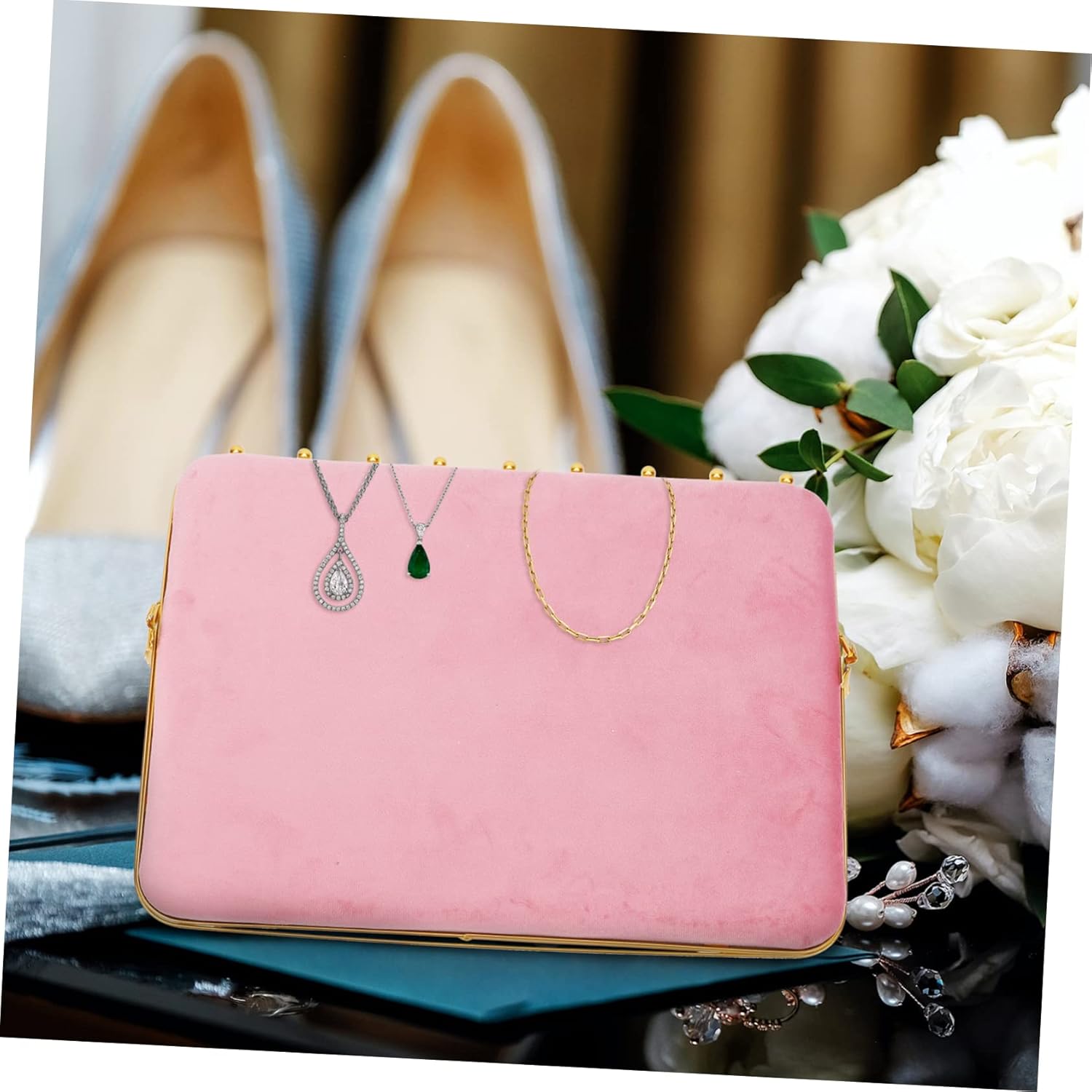 Metal Jewelry Display Rack with Support Rods for Earrings Necklaces Bracelets Multi Purpose Metal Earring Storage Stand for Desktop Organization and Boutique Showcases