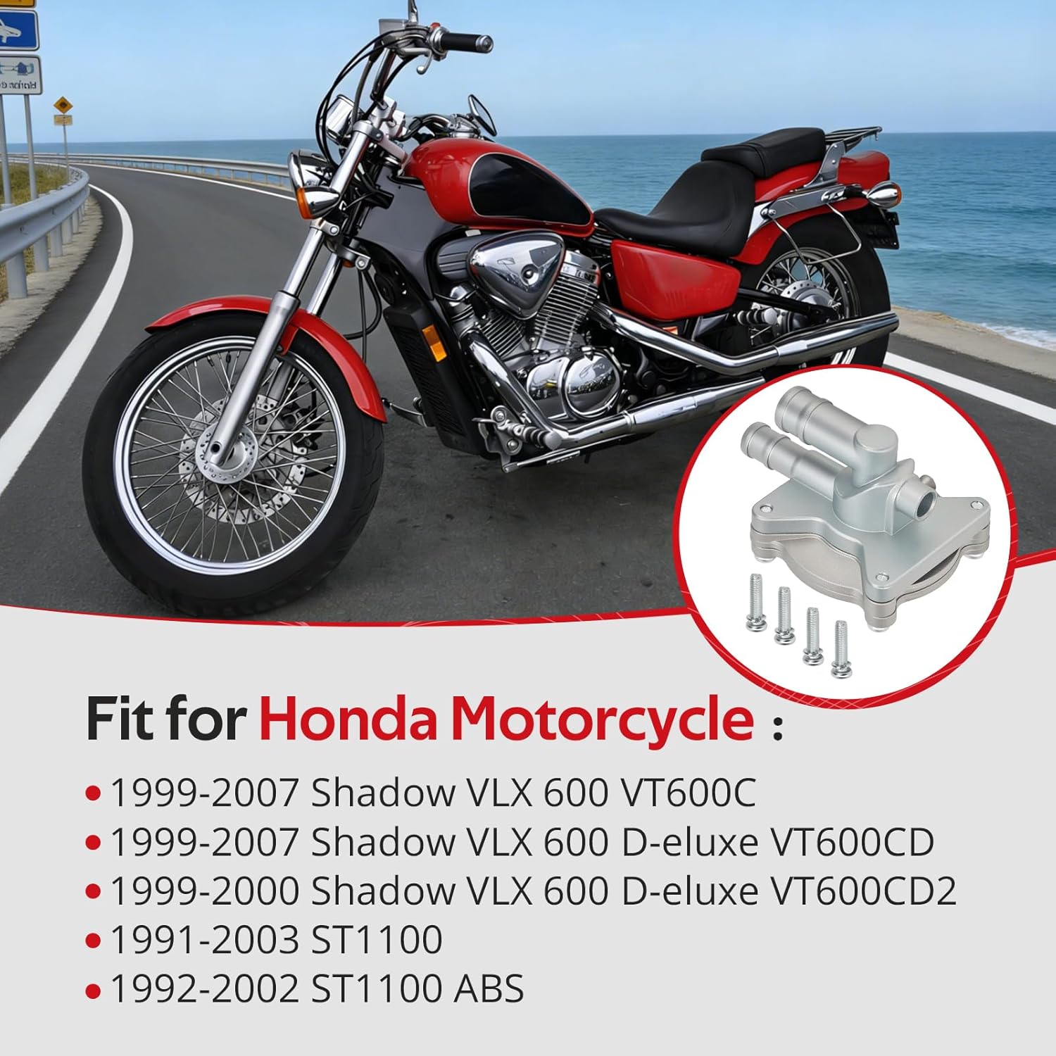 JAVIK Fuel Gas Auto Petcock Valve Switch For Honda ST1100 ABS Shadow VLX 600 VT600C VT600CD 1992-2003 O.E.M# 16970-MZ8-U52