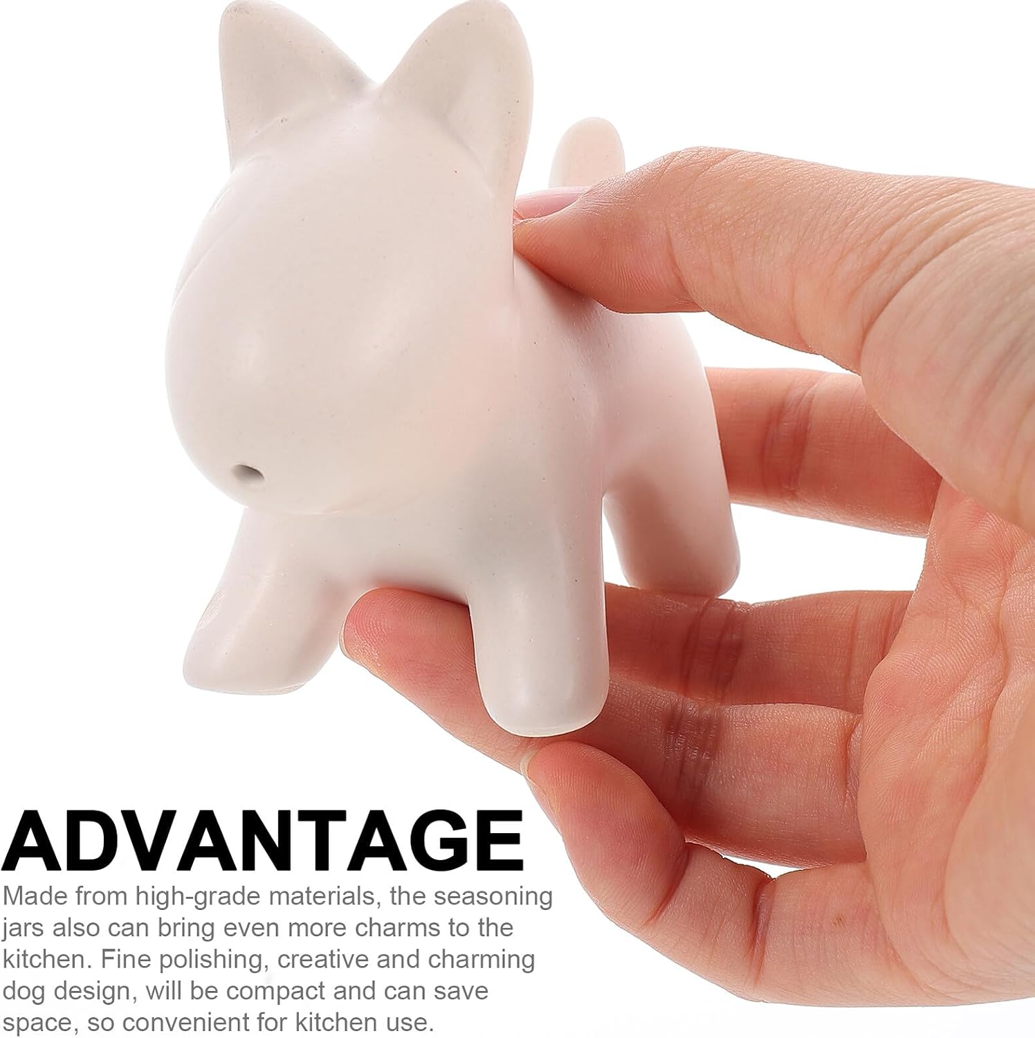 TIDTALEO 2pcs Dog Shaped Ceramic Spice Jars Black White Kitchen Seasoning Containers for Salt Pepper Powder Condiments Easy Clean Porcelain Shakers for Home Restaurant Bbq Camping