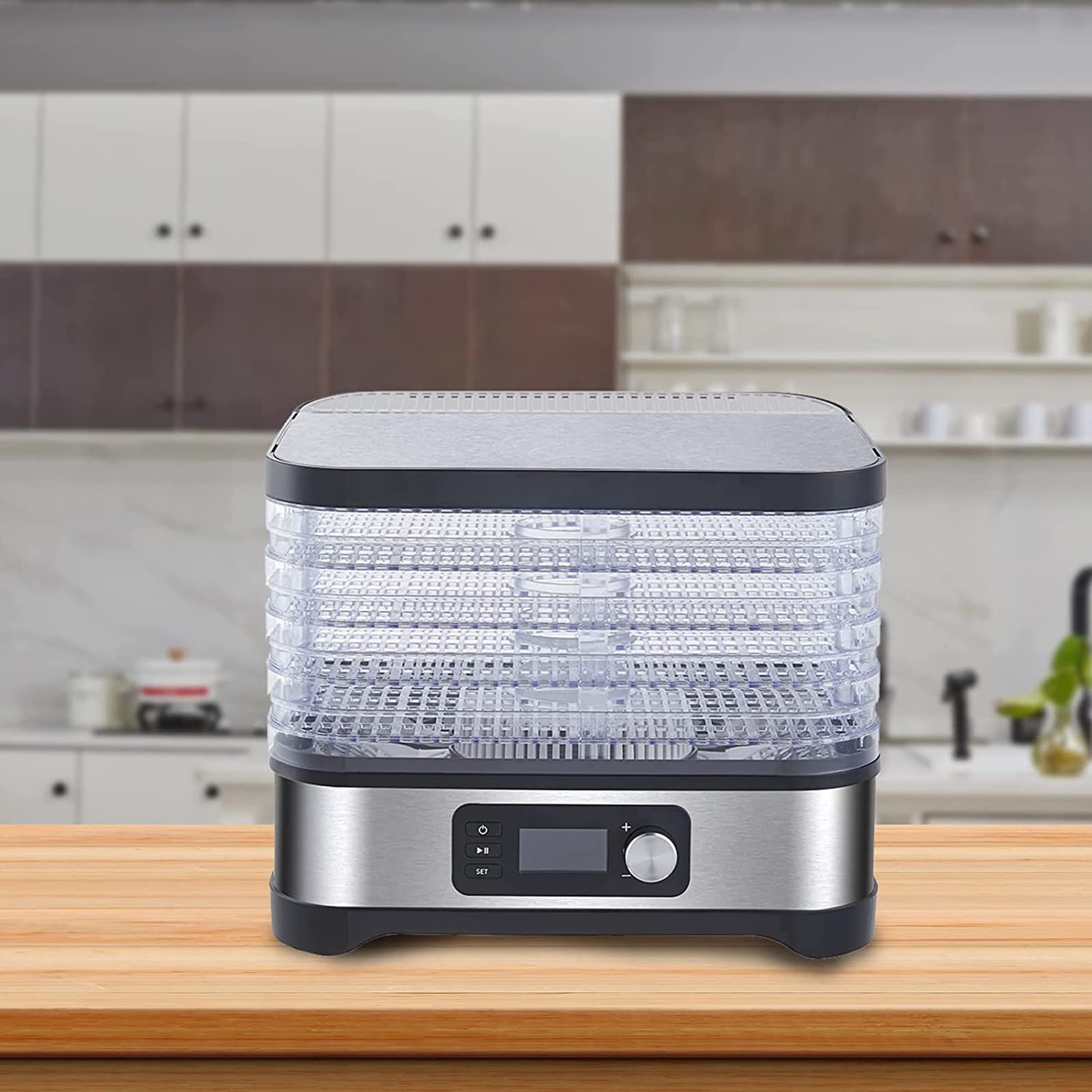 Deshidratador De Frutas Eléctrico Secador De Alimentos, Deshidratador De Alimentos De 5 Bandejas 400W, Temporizador De 24 Horas, Ajuste De Temperatura De 35-70 ° C, para Secar Frutas, Carne