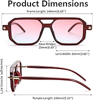 Vista 89 de Feisedy - B2622 - Lentes de sol estilo aviador, cuadrados, clásicos de los años 70, unisex, con montura clásica retro y elegante, UV400 Marco