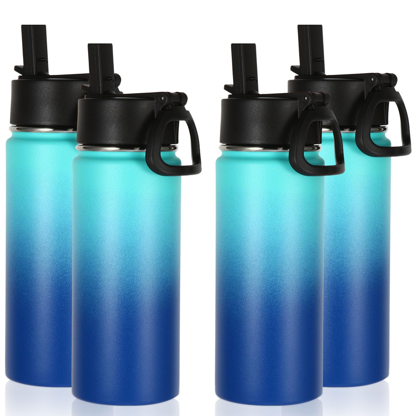 Bouteille d'eau pour enfants pour l'école maternelle et primaire lot de 4 vert bleu