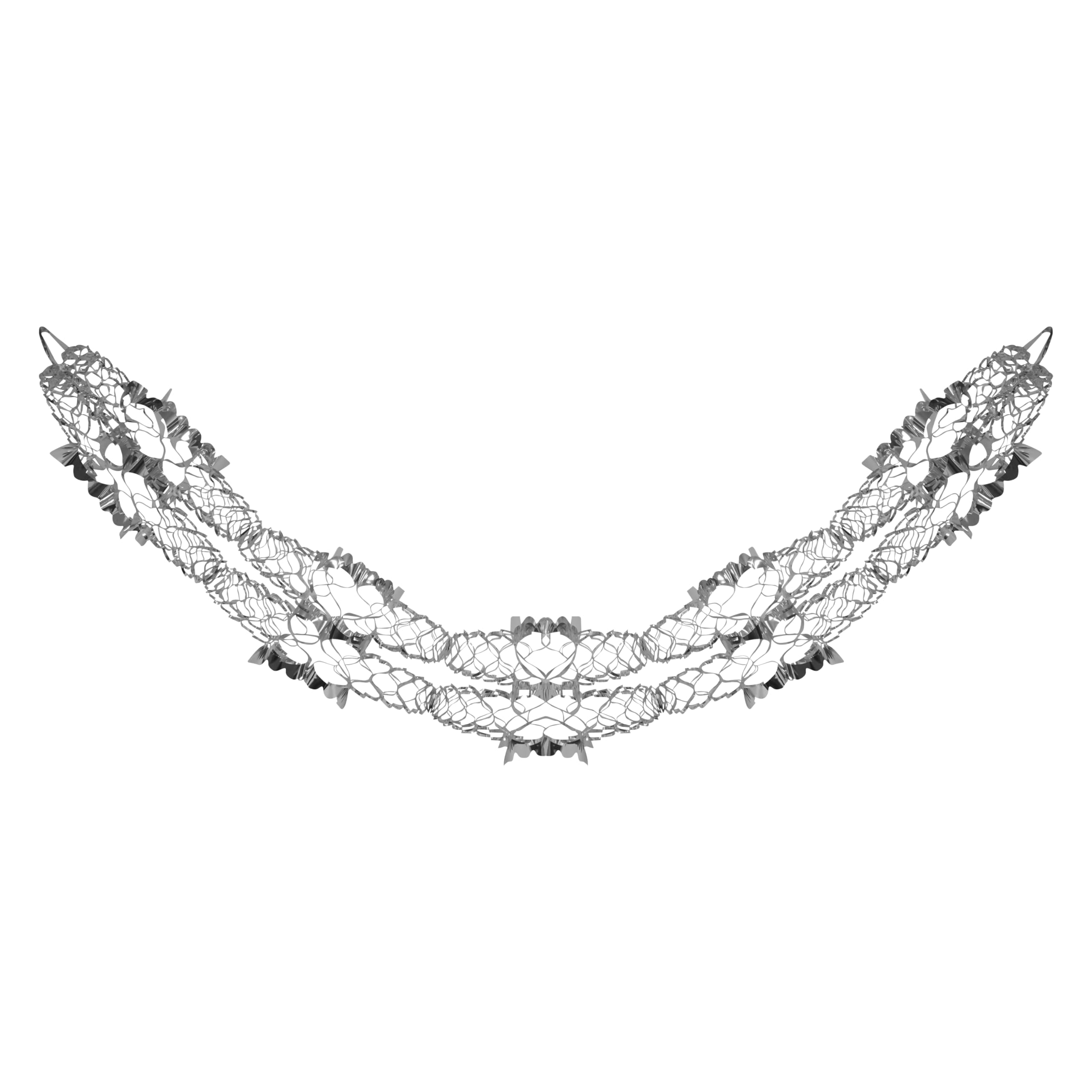 Hovuk Silver Hovuk®Christmas Hanging Ceiling,Wall Decoration Foil Garland,Bell,Ball,Snowflake Decoration (, 20Cm X 2.7M Garland)