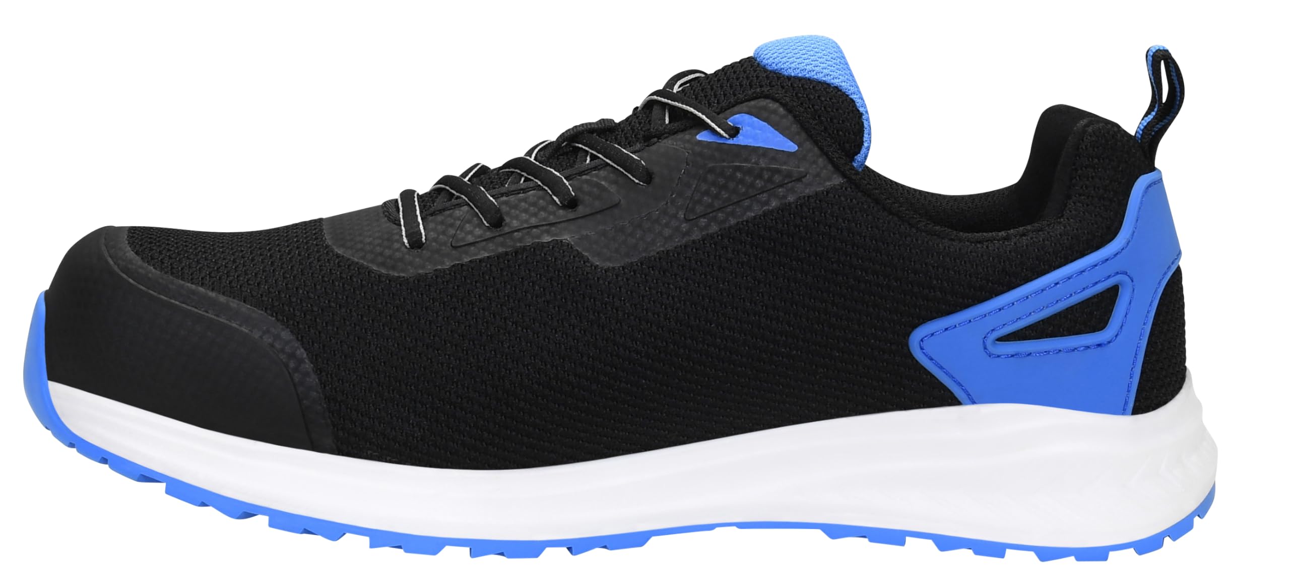ELTEN BATIS Black-Blue Low ESD S1P - Zapatos de seguridad para hombre y mujer, textil, puntera de plástico (más ligero que la puntera de acero), ligeros, deportivos, negro/azul