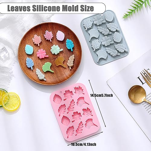 Miniatura 2 de Molde de silicona para fondant de caramelo de chocolate con hojas de otoño, molde en forma de cerebro 3D de 12 agujeros, molde de galletas