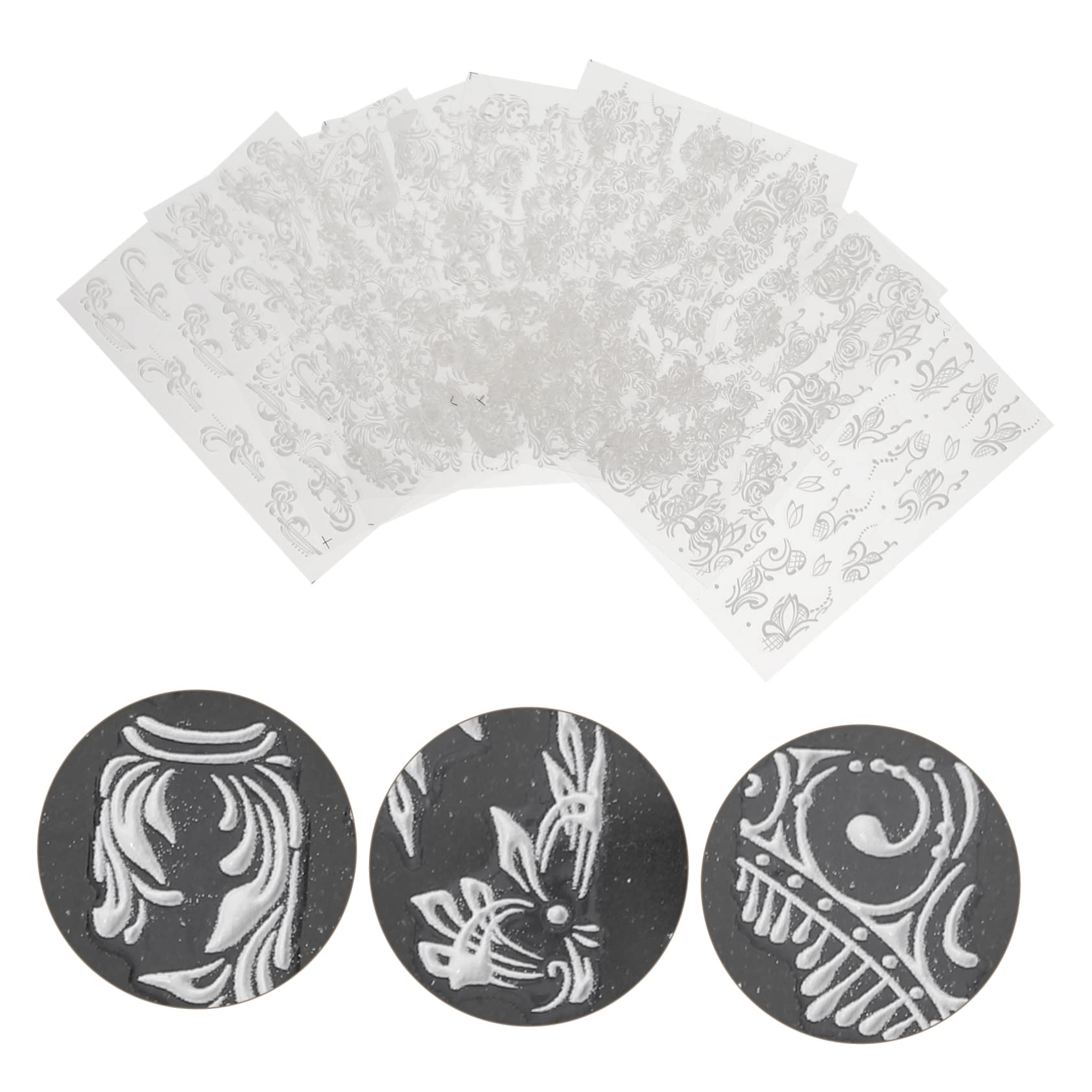 Didiseaon 3 Set Adesivi Per Unghie 5d Adesivi Unghie Sticker ie Per Trasferimento Di Lamine Per ie Decalcomanie Per ie Fai Da Te Per ie in Rilievo 8 Fogli*3