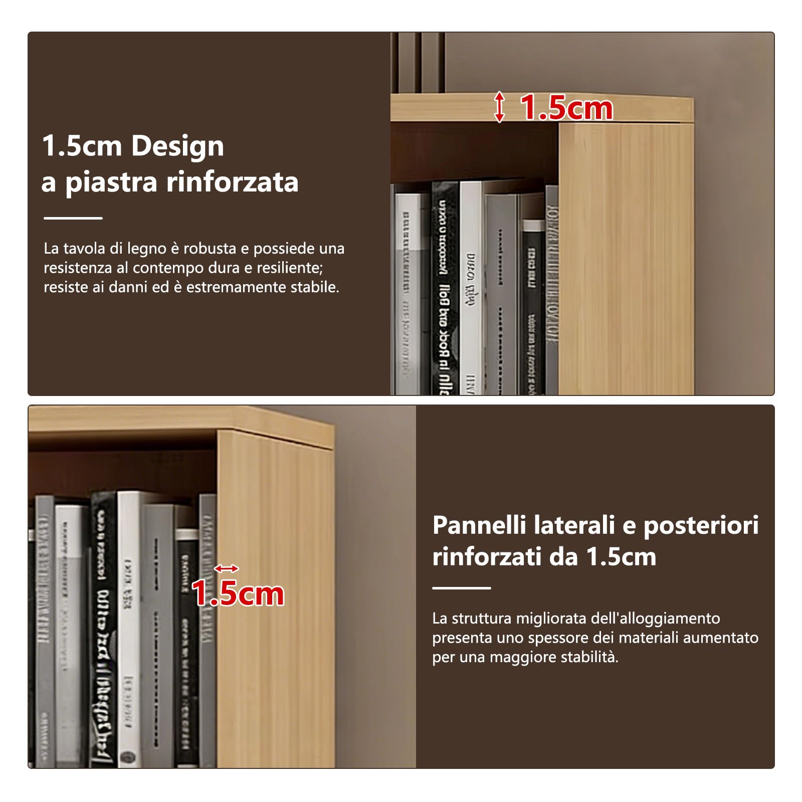 Schedario da Ufficio in Legno con Serratura, Cassettiera Ufficio con 3 Cassetti e Anta, Mobile per Documenti A4 e Letter, Portadocumenti con Ripiani Aperti e Supporto Stampante