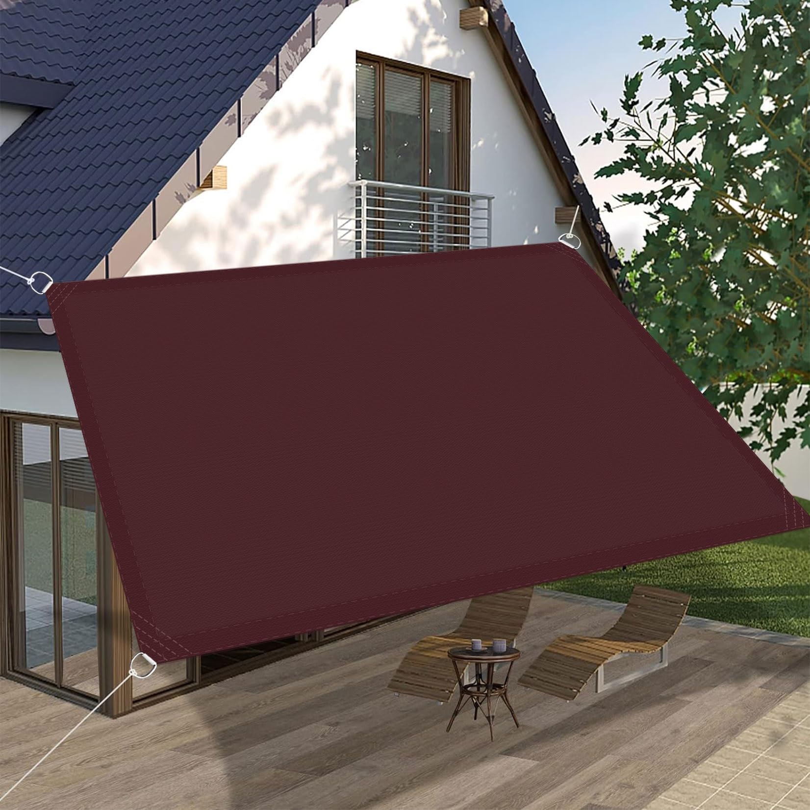 Sonnensegel Rechteck 4x4m Creme – Wasserdichtes UV-Schutz Segel Für Garten, Terrasse & Balkon