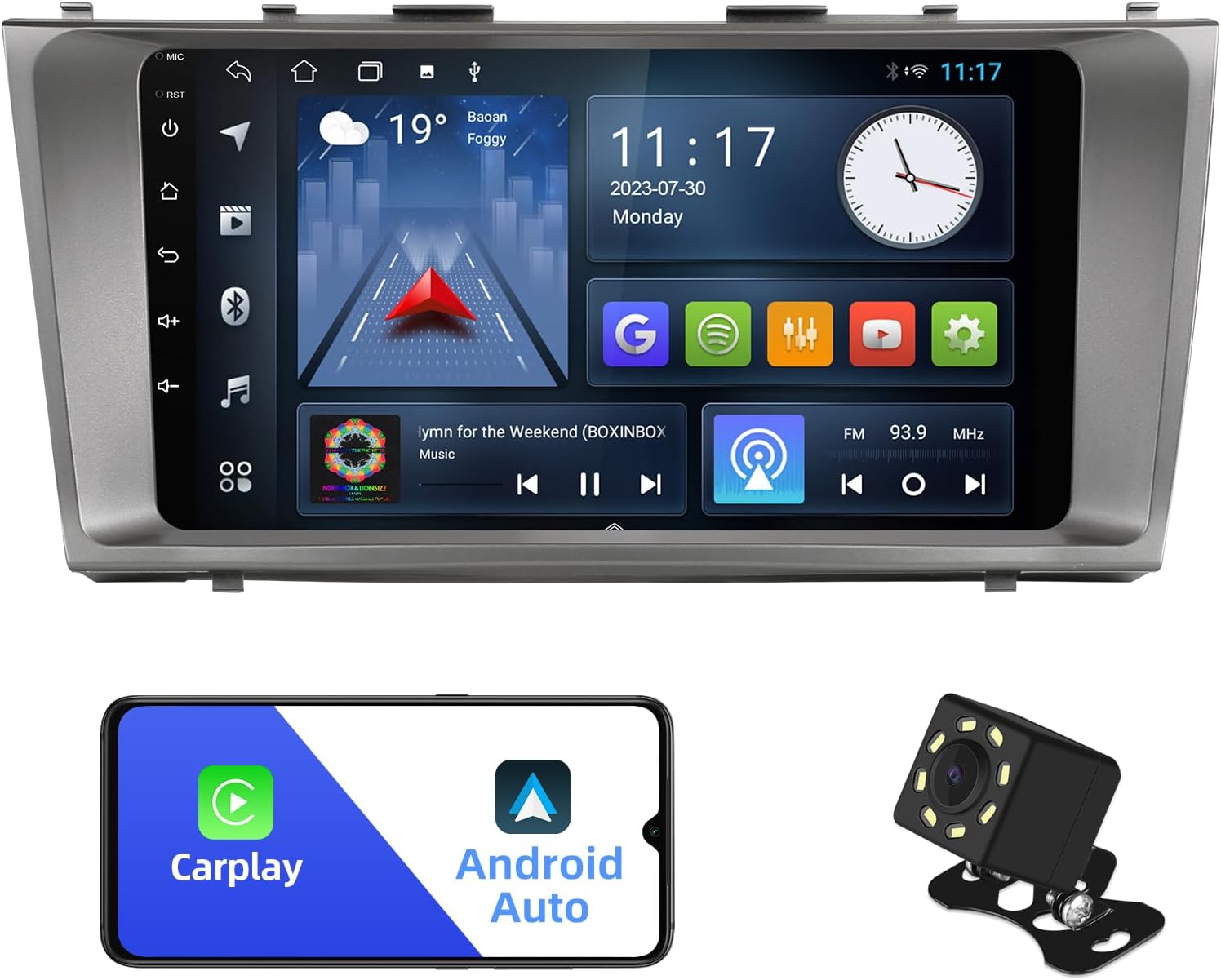 9" Android 12 Car Stereo for Toyota Camry 2006-2011 with Touchscreen, Wireless CarPlay/Android Auto, GPS, Bluetooth, 32GB ROM