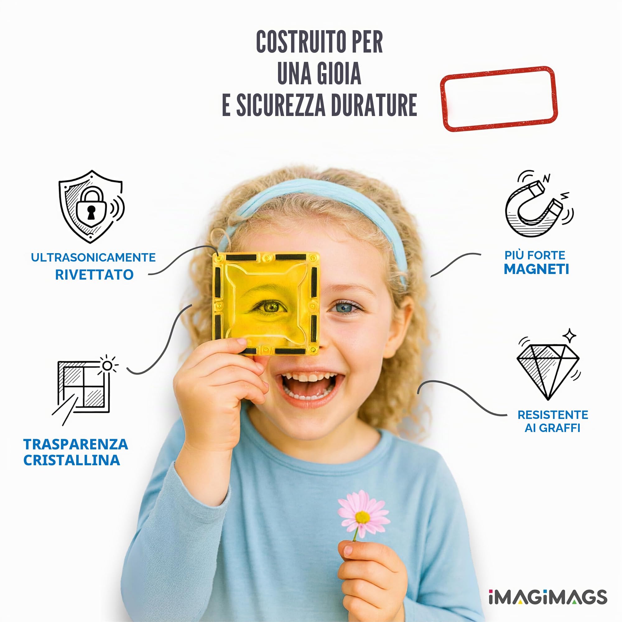 Magnetic Building Tiles, set di 48 pezzi architettonici educativi per ragazzi e bambini, attività creative e imparative, giochi per i più piccoli da 3 anni