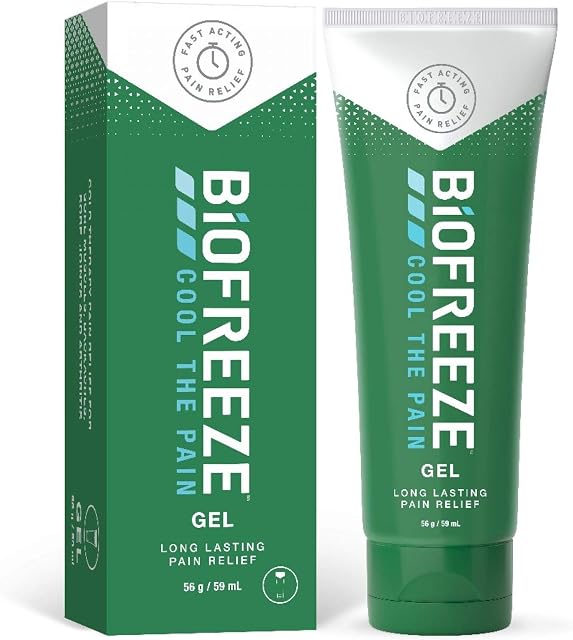 Biofreeze Pain Reliever Gel, 59ml Gel, Cooling Topical Analgesic for Muscle, Joint, Arthritis, & Back Pain, Relief for Sore Muscles, On the Go Use, Clinic & Home, Free of Ibuprofen