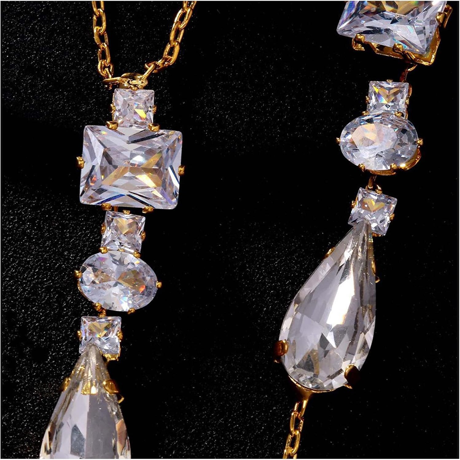 Simple Crystal Drop Back Chain Sexy Long Y Back Chain for Bridal Wedding Rhinestone Backdrop Necklace Jewelry Summer Backless Body Jewelry