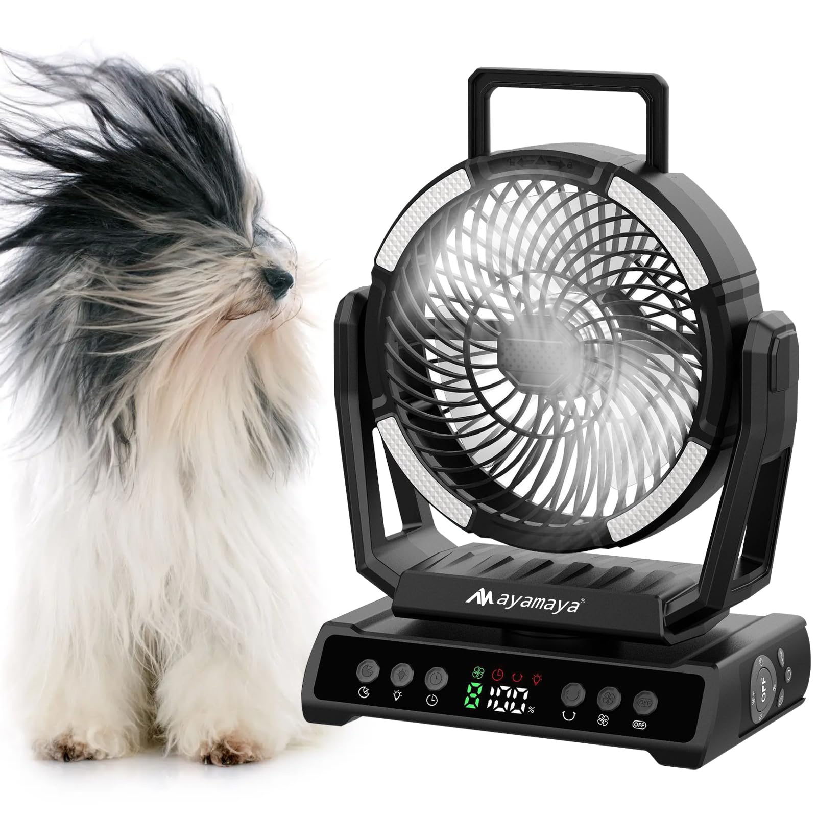 Ventilateur de table sans fil longue autonomie 20000mAh contre la chaleur sous la tente