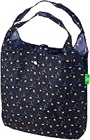 Vista 9 de ECO CHIC Bolsas plegables reutilizables para comestibles, bolsa de compras ligera, reciclada y reutilizable, bolsa plegable impermeable