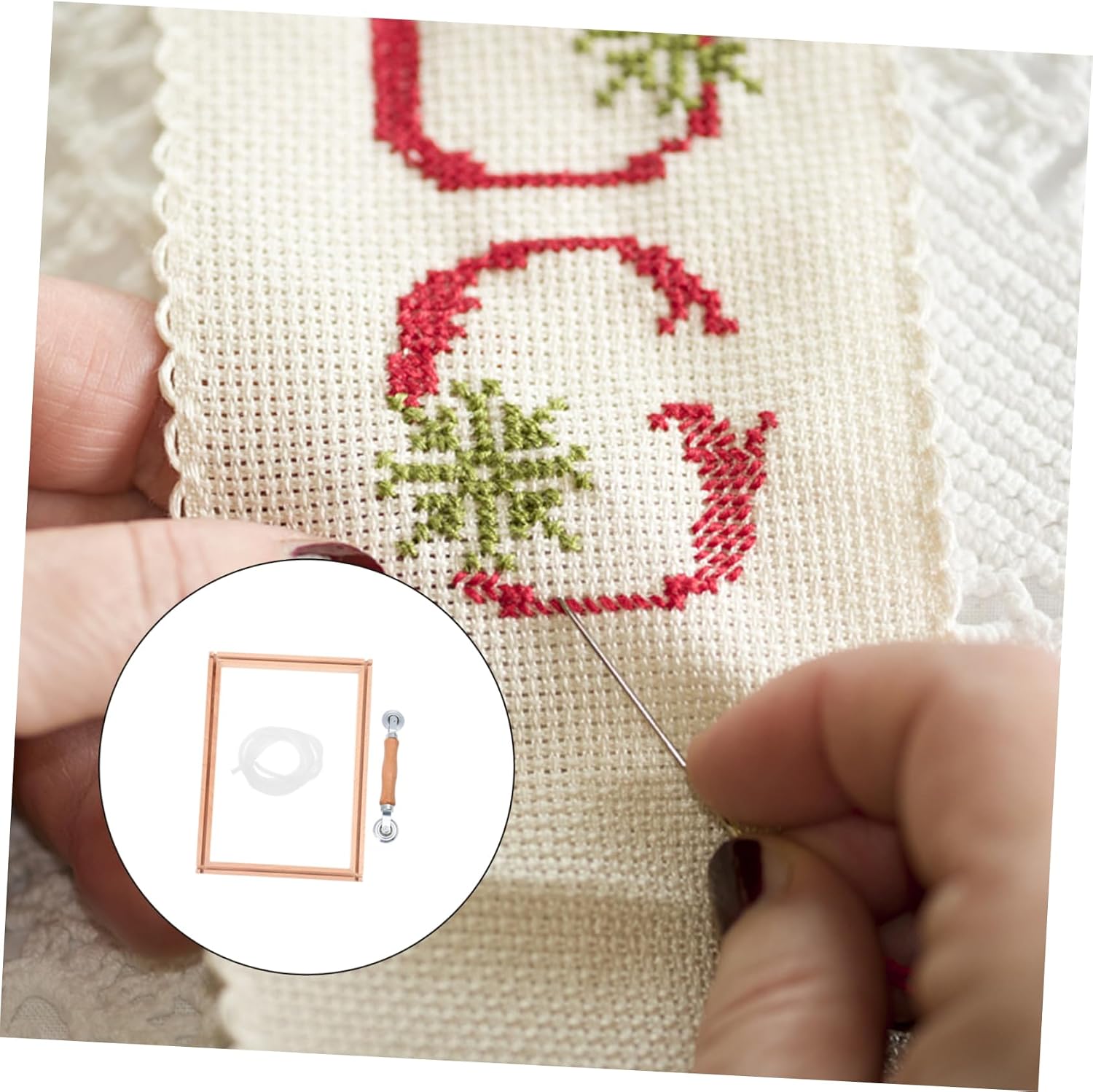 Tofficu Embroidery Stand Crochet Scroll Frame Quilting Frame Needlework Supplies Hoop for Adults