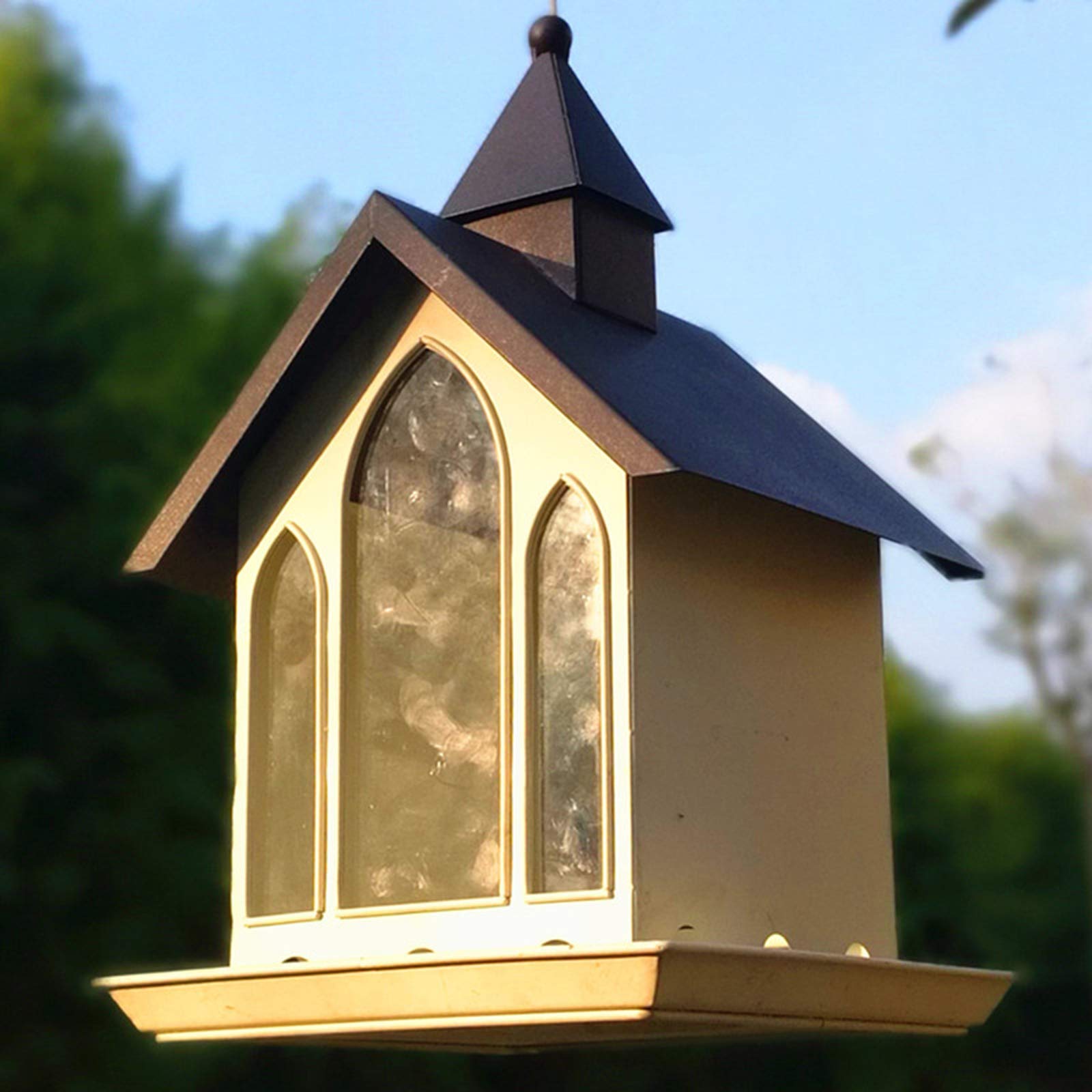 Vogelhaus,Wetterfest aus massivem Holz I Wandvogelfutterhaus für Vögel, Vogelfutterhaus zum Aufhängen,Vogelfuttersilo Vogelfutterhaus Futterhaus Vogelhäuschen Vogelhaus, aus Kunststoff