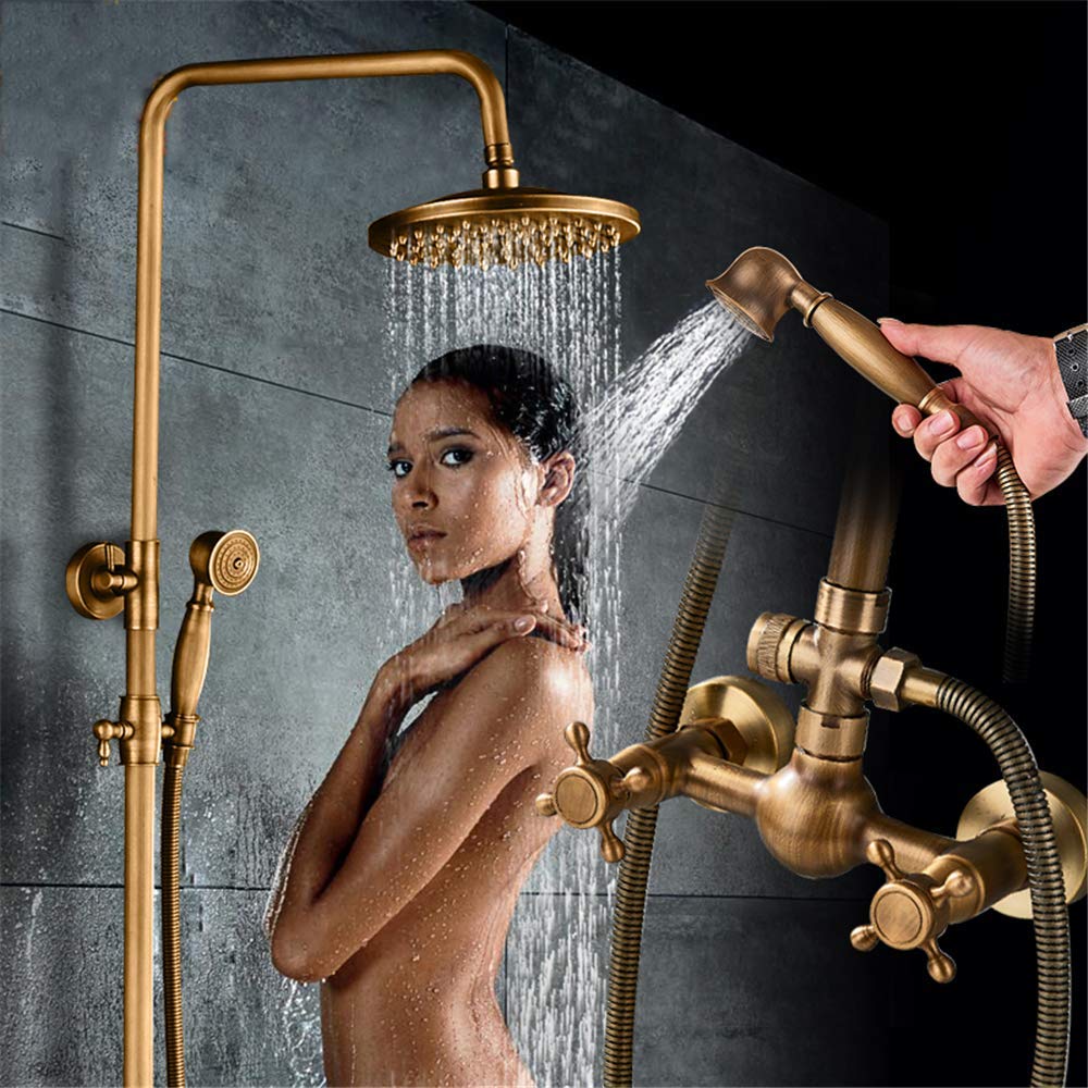 Kit de douche en laiton antique pour une salle de bain rétro chic