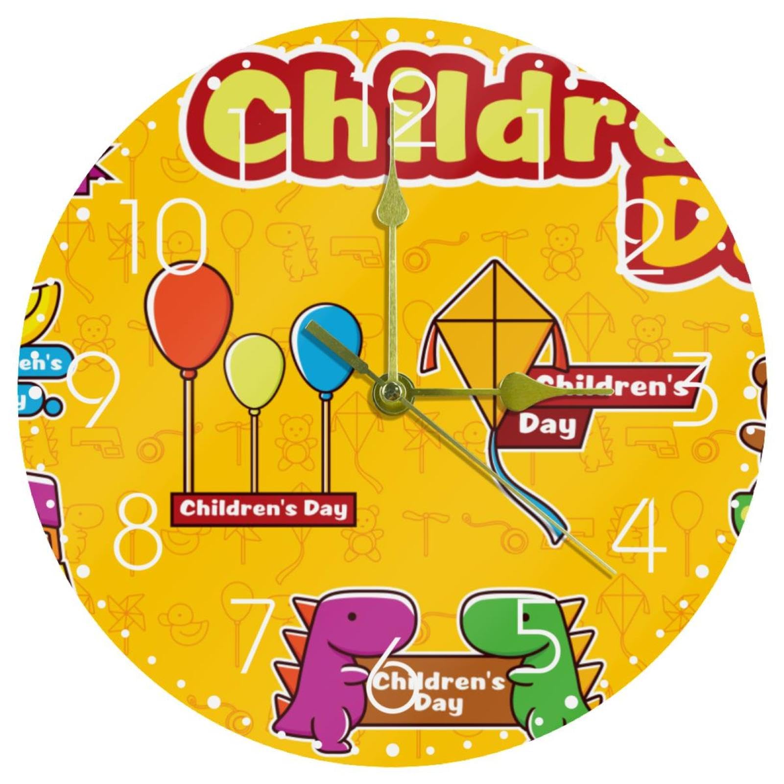 Horloge murale en acrylique jaune de 25,4 cm silencieuse pour salon