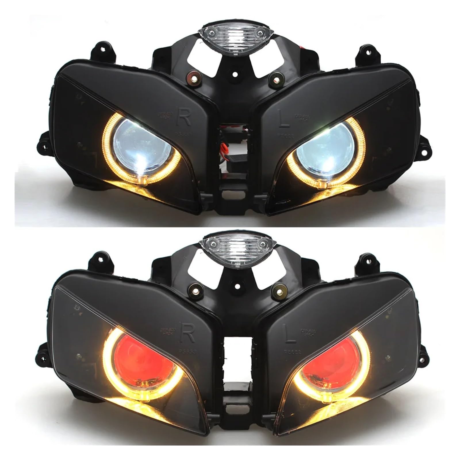 Dirt Bike Reflektor Światło Do Jazdy Pasuje do Honda CBR 600RR 2003-2006 reflektor LED motocyklowy Angel Eyes HID Hi/Lo Beam zmodyfikowany reflektor
