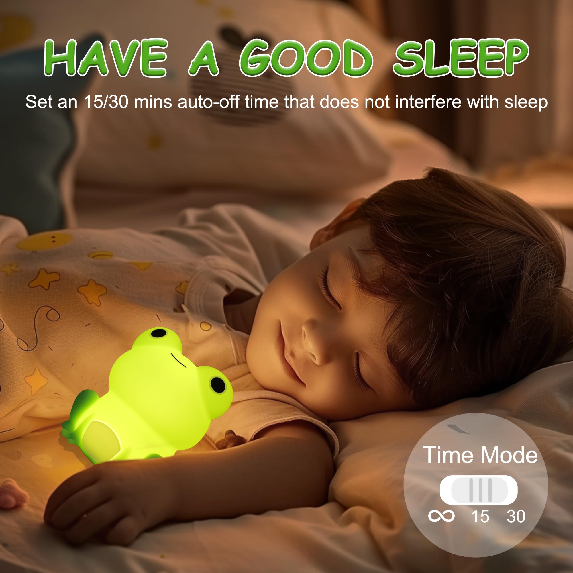 Lampeez Night Light for Kids, Frog Night Light, Cute Frog Gifts, Soft Silicone Lamp Nursery Nightlight LED Kids Night Light, Bedroom Decor as Xmas Birthday Gifts for Boys Girls