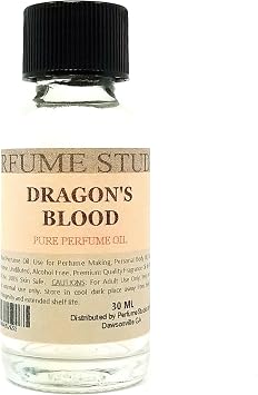 Dragons Blood Perfume Oil for Perfume Making, Personal Body Oil, Soap, Candle Making & Incense; Splash-On Clear Glass Bottle. Undiluted & Alcohol Free 1oz, Dragons Blood Fragrance Oil